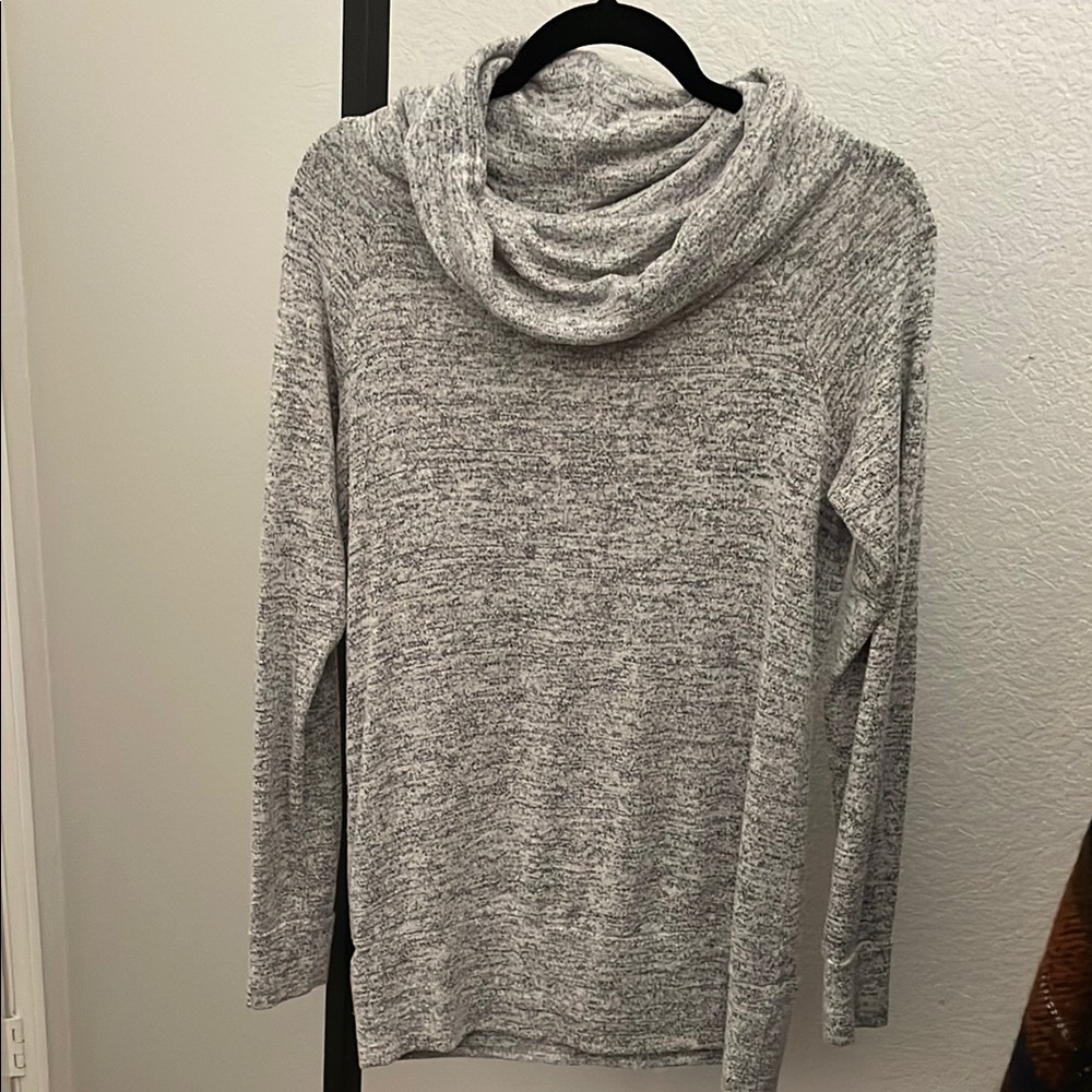 Super Soft Heather Gray Cowl Neck Sweater Top